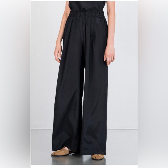 Philosophy Pants - Philosophy Black Elastic-Waist Wide Leg Size Medium Pants